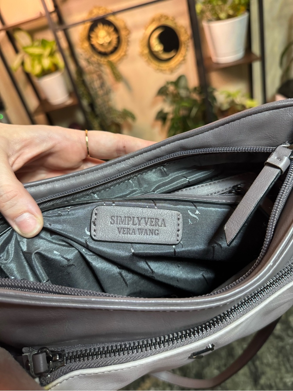 Vera Wang Grey Shoulder Bag - Picture 6 of 10